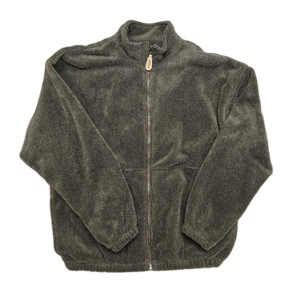Straight Down Other - Straight Down Golf Jacket Men Large Vintage Full Zip Fleece Brown Outdoor Casual